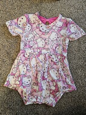 Hello Kitty Pink Short-Sleeve One-Piece Dress Romper